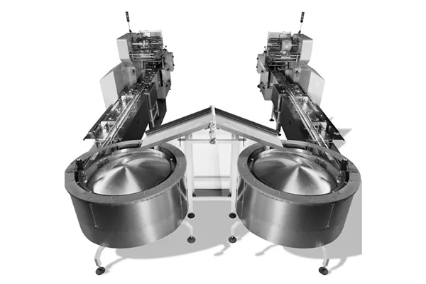 Sistema automático de envasado con alimentador de doble tolva