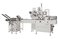 Envasadora horizontal flow pack SF-G sin bandeja con sistema multiservo para galletas en posición vertical